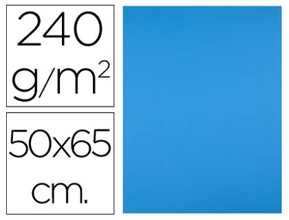 25h. cartulina Liderpapel 50x65cm. 240g/m² azul turquesa